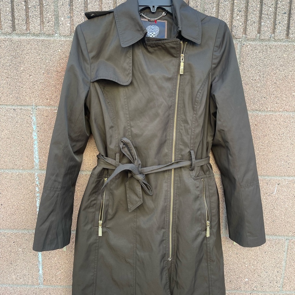 Vince Camuto Olive Trench Coat